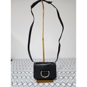 BURBERRY Leather Mini D-Ring Crossbody Bag Black